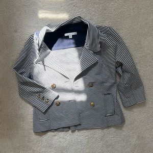 Cabi nautical navy stripped stretch jersey jacket women's s